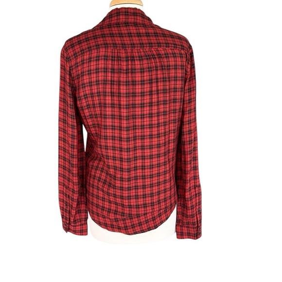 PAIGE Women's Neve Shirt, Black/Tulip Plaid Women's Top Size Medium - Picture 2 of 10